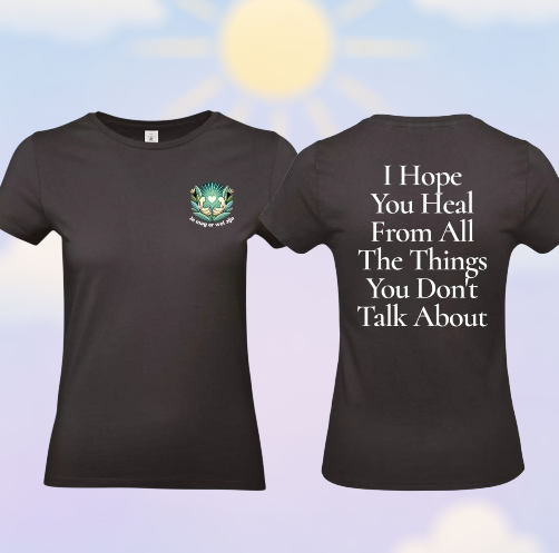 The Healing Silence Dames T-Shirt - Met Borstlogo & Ruglogo