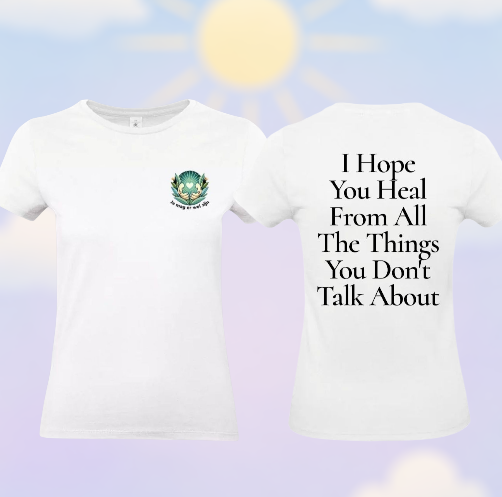 The Healing Silence Dames T-Shirt - Met Borstlogo & Ruglogo