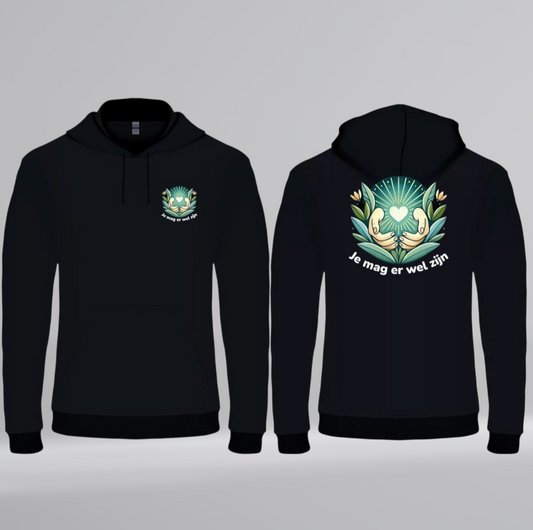 Je Mag Er Wel Zijn Unisex Hoodie - Met Borstlogo & Ruglogo